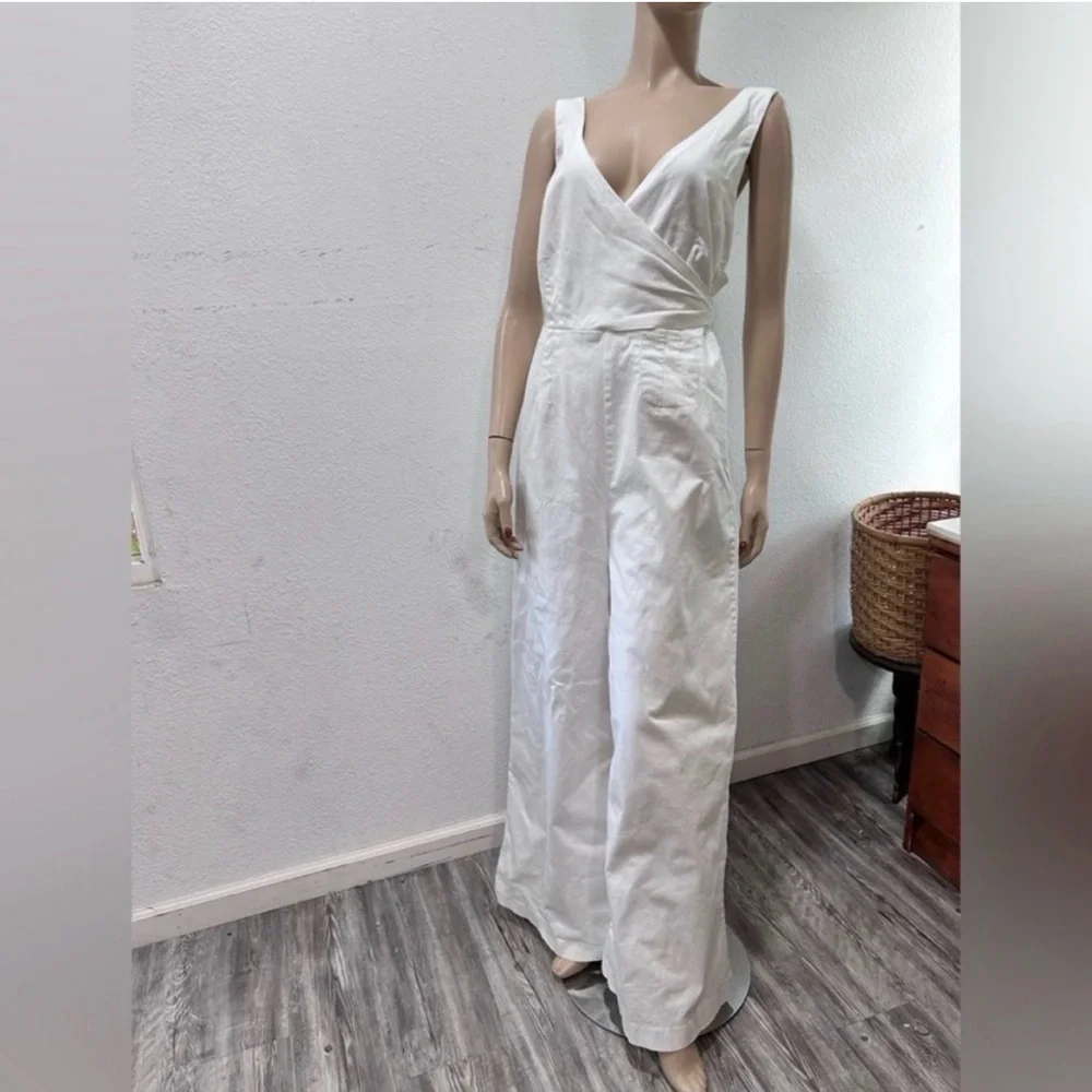 Anthropologie Sleeveless Wide-Leg Jumpsuit in Light Cream - Picture 4 of 16